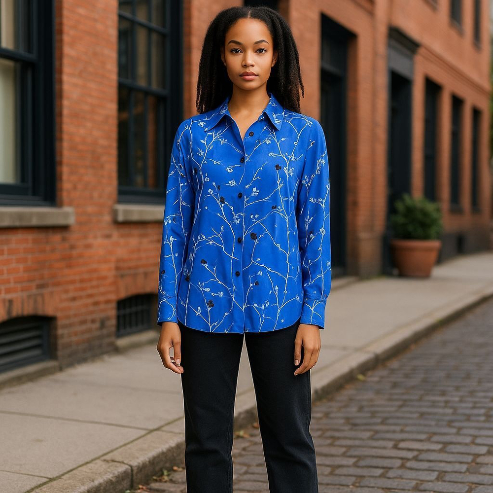 rag & bone Blue & White Floral Button Down Shirt S